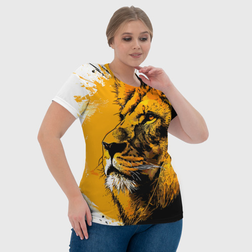Женская футболка 3D с принтом Гордый африканский лев, фото #4