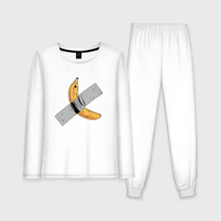 Женская пижама с лонгсливом хлопок Банан на скотче - искуство