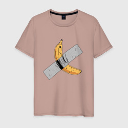 Банан на скотче - искуство – Мужская футболка хлопок с принтом купить со скидкой в -20%