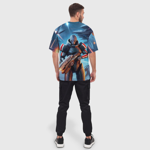 Мужская футболка oversize 3D Mass Effect - ai art, цвет 3D печать - фото 4