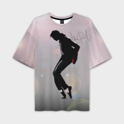 Мужская футболка oversize 3D Майкл Джексон под прожекторами  - с автографом 