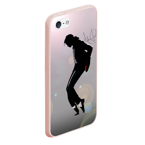 Чехол для iPhone 5/5S матовый Майкл Джексон под прожекторами  - с автографом , цвет светло-розовый - фото 3