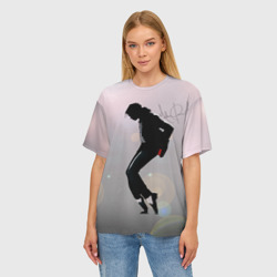 Женская футболка oversize 3D Майкл Джексон под прожекторами  - с автографом  - фото 2