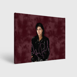 Michael Jackson на бордовом фоне – Холст прямоугольный с принтом купить