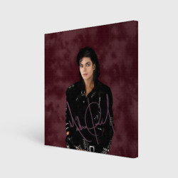 Michael Jackson на бордовом фоне – Холст квадратный с принтом купить
