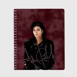 Тетрадь Michael Jackson на бордовом фоне