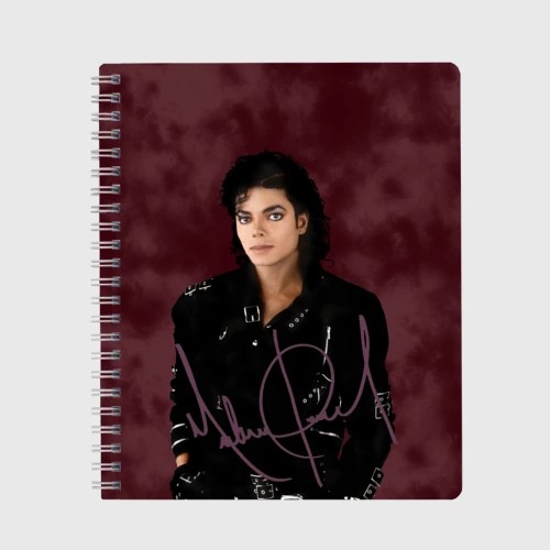 Тетрадь Michael Jackson на бордовом фоне