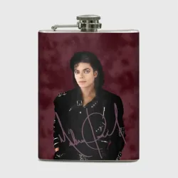 Фляга Michael Jackson на бордовом фоне