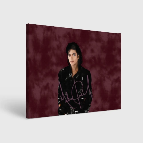 Холст прямоугольный Michael Jackson на бордовом фоне
