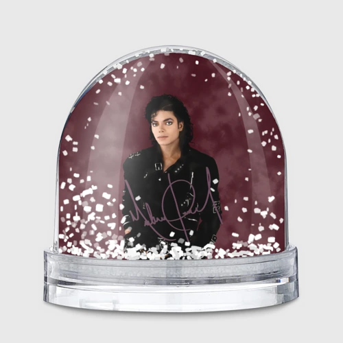 Игрушка Снежный шар Michael Jackson на бордовом фоне