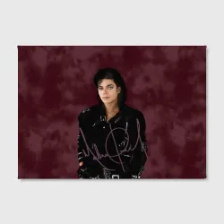 Холст прямоугольный Michael Jackson на бордовом фоне - фото 2
