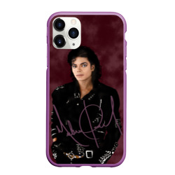 Michael Jackson на бордовом фоне – Чехол для iPhone 11 Pro Max матовый с принтом купить