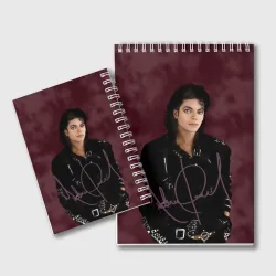 Блокнот Michael Jackson на бордовом фоне - фото 2