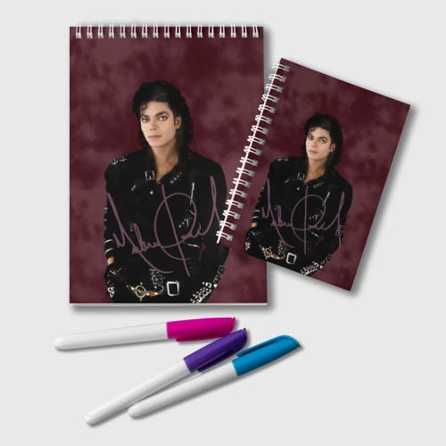 Блокнот Michael Jackson на бордовом фоне
