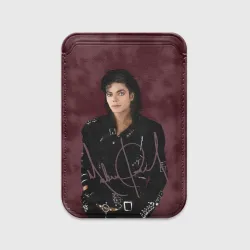Картхолдер Magsafe магнитный Michael Jackson на бордовом фоне