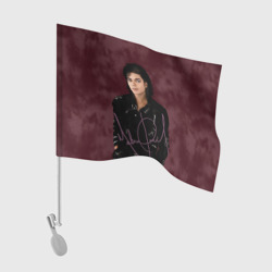 Michael Jackson на бордовом фоне – Флаг для автомобиля с принтом купить