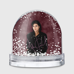 Michael Jackson на бордовом фоне – Игрушка Снежный шар с принтом купить со скидкой в -20%
