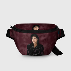 Michael Jackson на бордовом фоне – Поясная сумка 3D с принтом купить