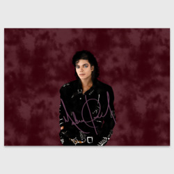 Michael Jackson на бордовом фоне – Поздравительная открытка с принтом купить