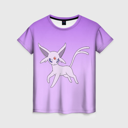 Женская футболка 3D Espeon Pokemon - розовая кошка покемон, цвет 3D печать