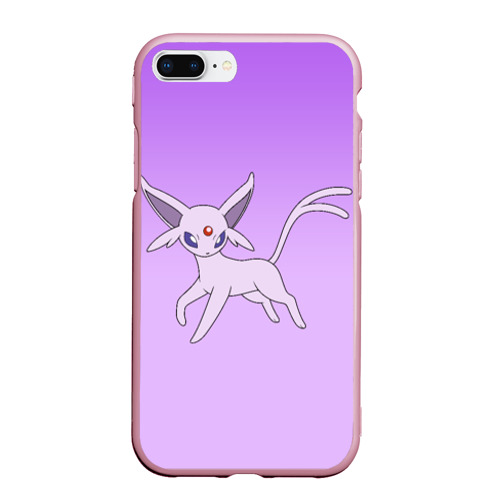 Чехол для iPhone 7Plus/8 Plus матовый Espeon Pokemon - розовая кошка покемон, цвет розовый