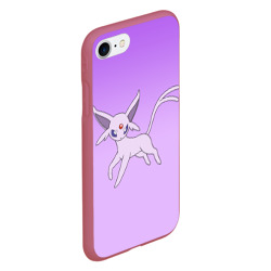 Чехол для iPhone 7/8 матовый Espeon Pokemon - розовая кошка покемон - фото 2