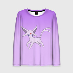 Женский лонгслив 3D Espeon Pokemon - розовая кошка покемон