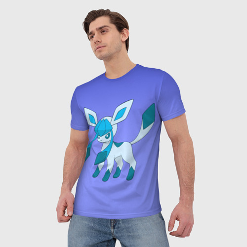 Мужская футболка 3D Glaceon Pokemon , цвет 3D печать - фото 3