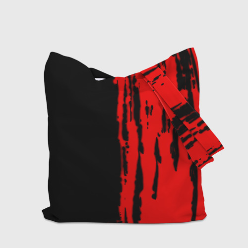 Шоппер 3D с принтом Анархия красные краски лого, вид сзади #2