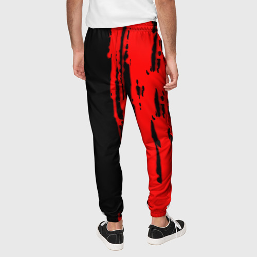 Мужские брюки 3D Анархия красные краски лого, цвет 3D печать - фото 5