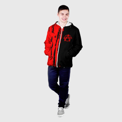 Мужская куртка 3D Анархия красные краски лого - фото 2