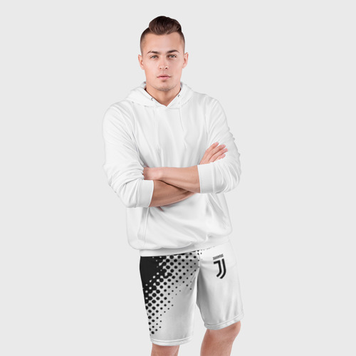 Мужские шорты спортивные Juventus sport black geometry, цвет 3D печать - фото 5