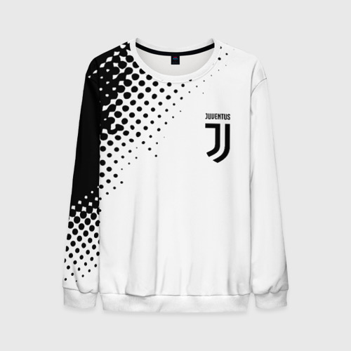 Мужской свитшот 3D Juventus sport black geometry, цвет белый