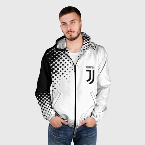 Мужская ветровка 3D Juventus sport black geometry, цвет черный - фото 3