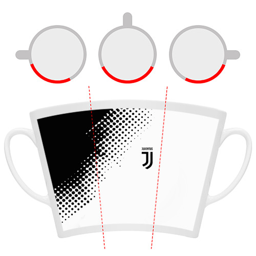 Кружка Латте с принтом Juventus sport black geometry, фото #6