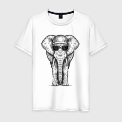 Слон в панаме – Мужская футболка хлопок с принтом купить со скидкой в -20%