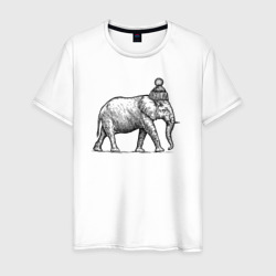 Слон замерз – Мужская футболка хлопок с принтом купить со скидкой в -20%