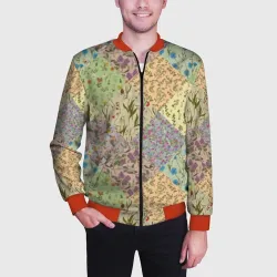 Мужской бомбер 3D Пэчворк весенний - фото 2