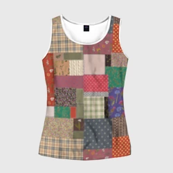 Женская майка 3D Пэчворк клетка