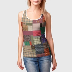 Женская майка 3D Пэчворк клетка - фото 2