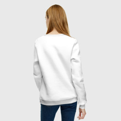 Свитшот с принтом Вест-хайленд-уайт-терьер осенний арт для женщины, вид на модели сзади №2. Цвет основы: белый