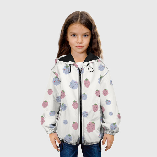 Детская куртка 3D с принтом Узор из ягод, вид сбоку #3
