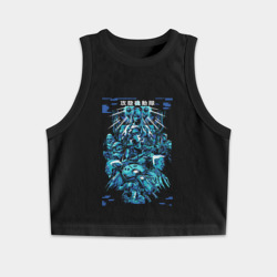 Женская укороченная майка-топ хлопок Призрак в доспехах арт