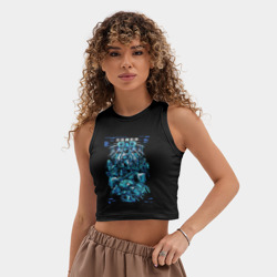 Женская укороченная майка-топ хлопок Призрак в доспехах арт - фото 2