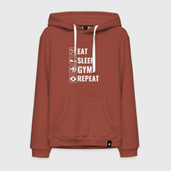 Мужская толстовка хлопок Eat sleep gym repeat