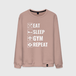 Мужской свитшот хлопок Eat sleep gym repeat