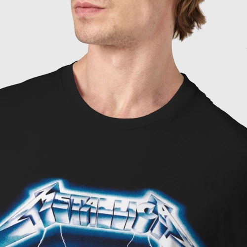 Мужская футболка хлопок с принтом Metallica Ride the Lightning, фото #4