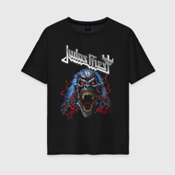 Женская футболка хлопок Oversize Judas Priest Painkiller