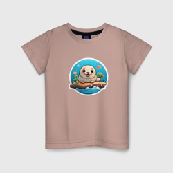 Маленький милый тюлень – Детская футболка хлопок с принтом купить со скидкой в -20%