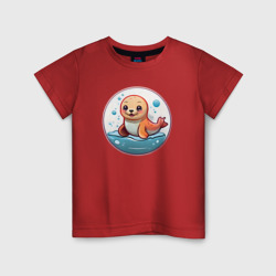 Маленький милый тюлень – Детская футболка хлопок с принтом купить со скидкой в -20%